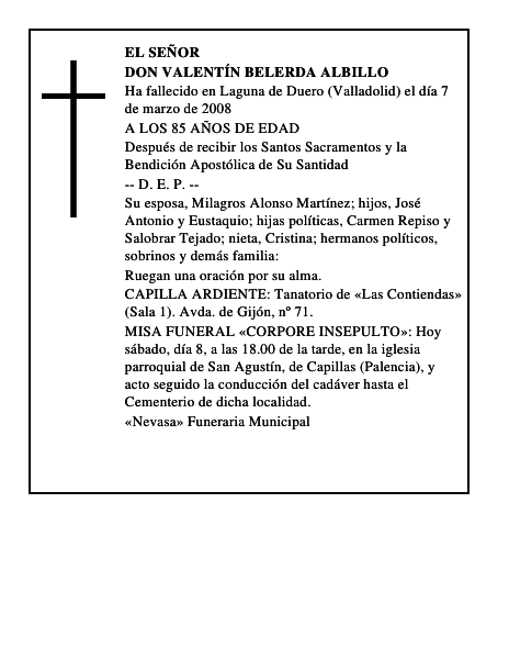 DON VALENTÍN BELERDA ALBILLO