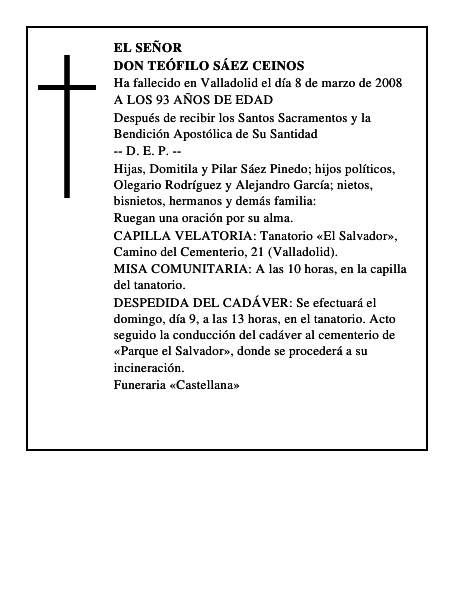DON TEÓFILO SÁEZ CEINOS