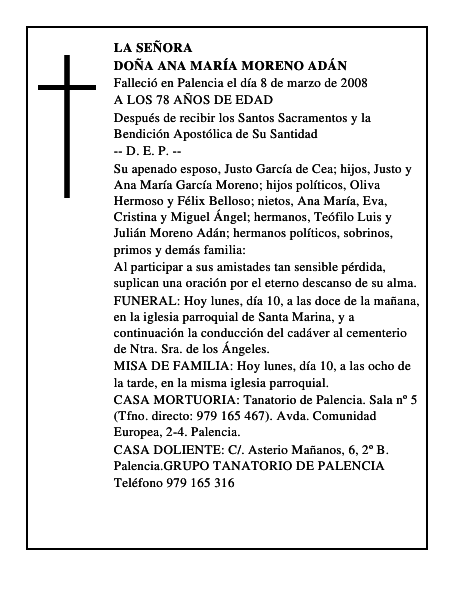 DOÑA ANA MARÍA MORENO ADÁN