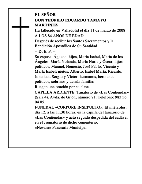 DON TEÓFILO EDUARDO TAMAYO MARTÍNEZ