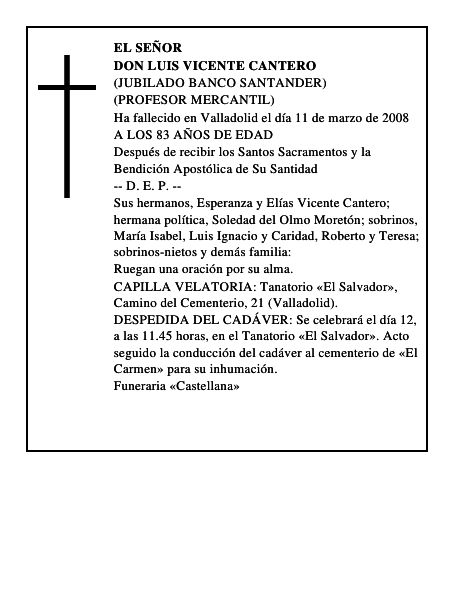 DON LUIS VICENTE CANTERO