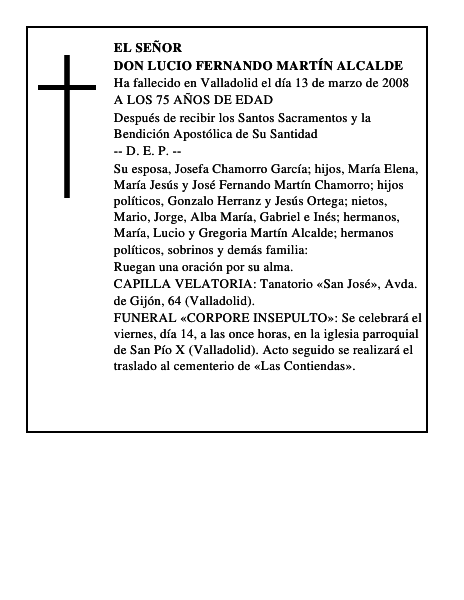 DON LUCIO FERNANDO MARTÍN ALCALDE