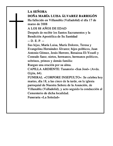 DOÑA MARÍA LUISA ÁLVAREZ BARRIGÓN