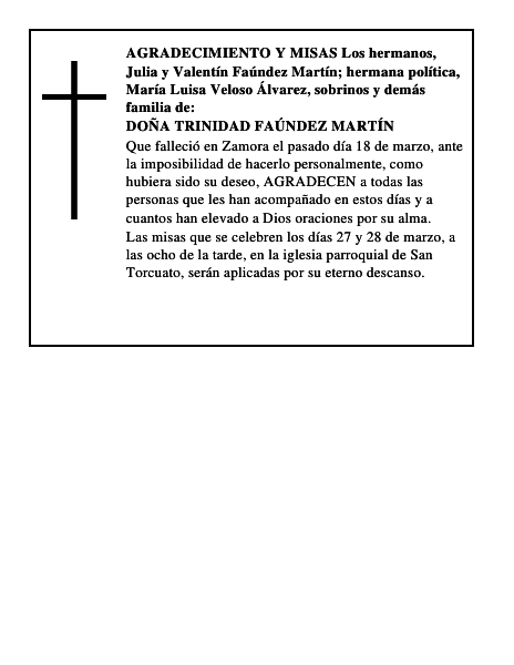 DOÑA TRINIDAD FAÚNDEZ MARTÍN