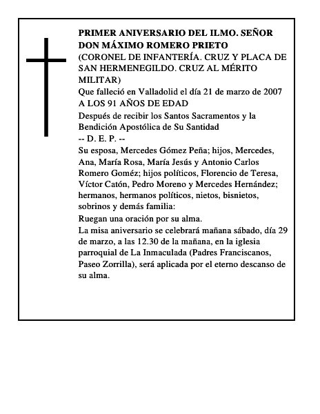 DON MÁXIMO ROMERO PRIETO
