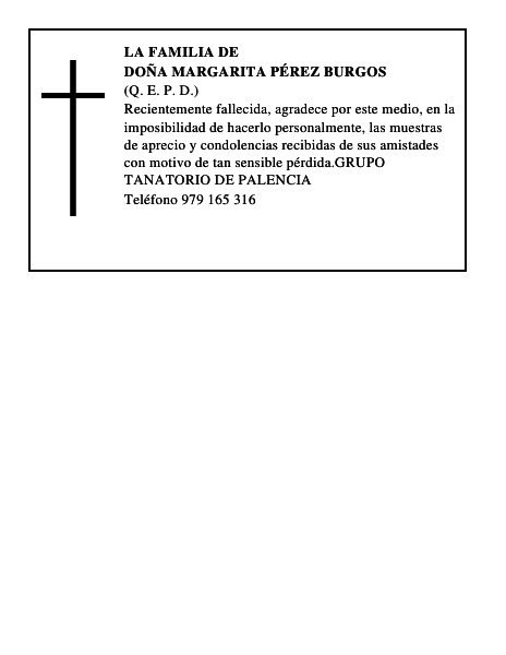 DOÑA MARGARITA PÉREZ BURGOS