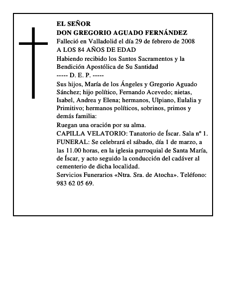 DON GREGORIO AGUADO FERNÁNDEZ