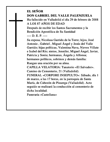DON GABRIEL DEL VALLE PALENZUELA