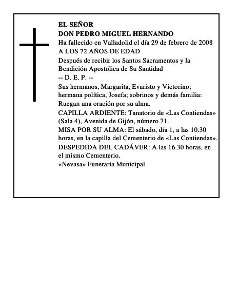 DON PEDRO MIGUEL HERNANDO