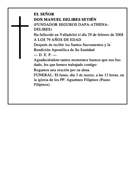 DON MANUEL DELIBES SETIÉN