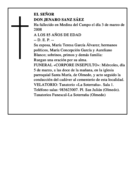 DON JENARO SANZ SÁEZ