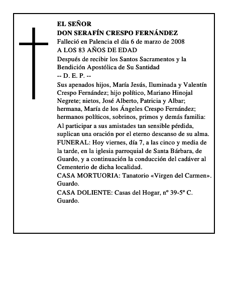 DON SERAFÍN CRESPO FERNÁNDEZ