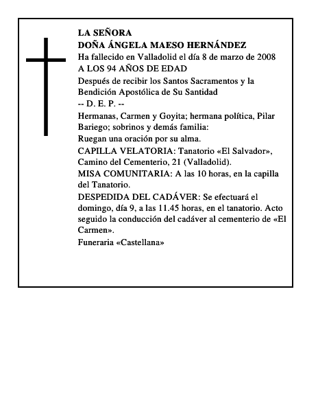 DOÑA ÁNGELA MAESO HERNÁNDEZ