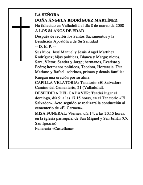 DOÑA ÁNGELA RODRÍGUEZ MARTÍNEZ