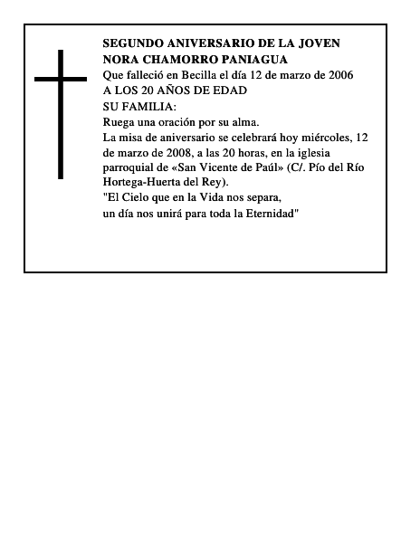 NORA CHAMORRO PANIAGUA