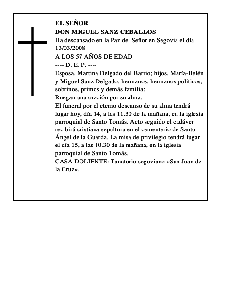 DON MIGUEL SANZ CEBALLOS