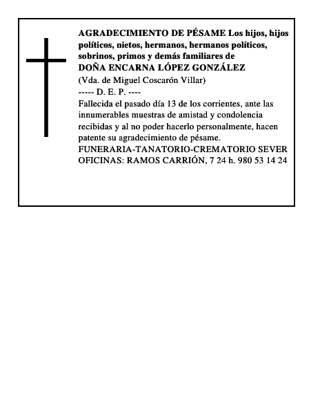 DOÑA ENCARNA LÓPEZ GONZÁLEZ