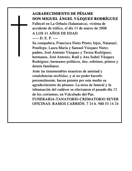 DON MIGUEL ÁNGEL VÁZQUEZ RODRÍGUEZ