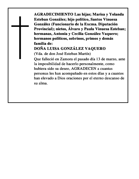 DOÑA LUISA GONZÁLEZ VAQUERO