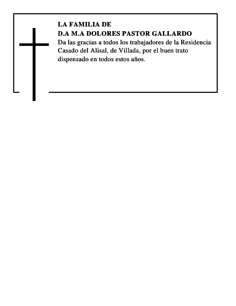 D.a M.a DOLORES PASTOR GALLARDO