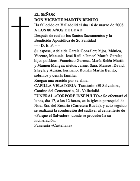 DON VICENTE MARTÍN BENITO