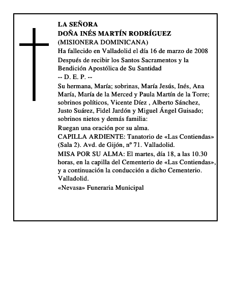DOÑA INÉS MARTÍN RODRÍGUEZ