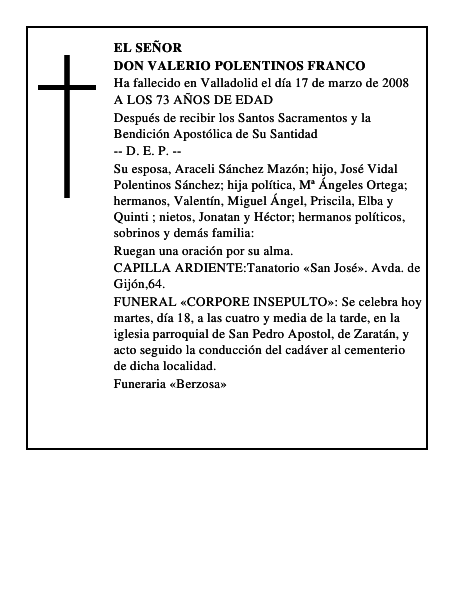 DON VALERIO POLENTINOS FRANCO