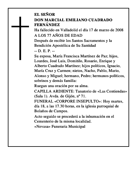 DON MARCIAL EMILIANO CUADRADO FERNÁNDEZ