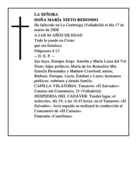 DOÑA MARÍA NIETO REDONDO
