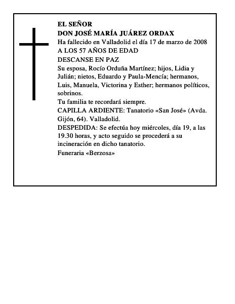 DON JOSÉ MARÍA JUÁREZ ORDAX