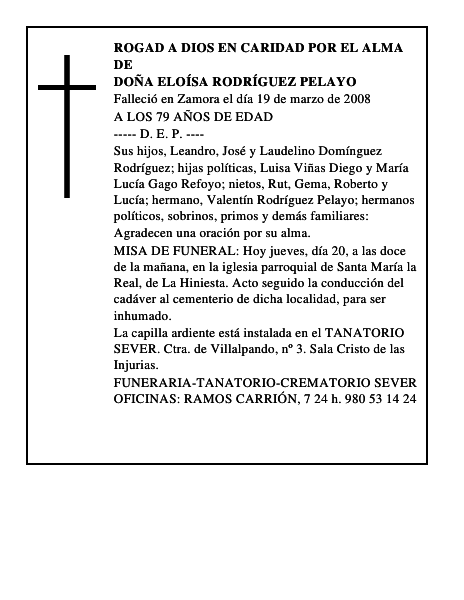 DOÑA ELOÍSA RODRÍGUEZ PELAYO