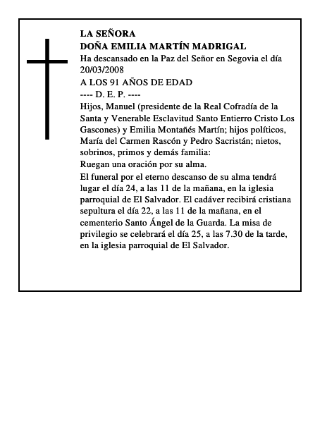DOÑA EMILIA MARTÍN MADRIGAL