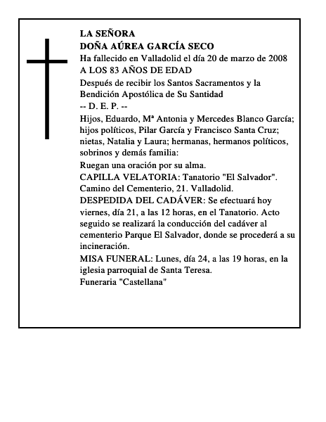 DOÑA AÚREA GARCÍA SECO