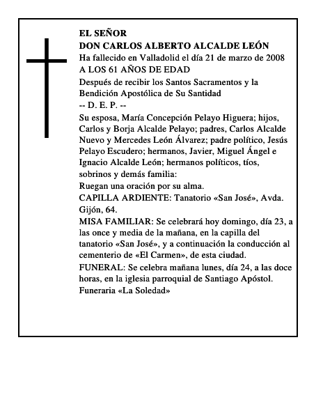 DON CARLOS ALBERTO ALCALDE LEÓN