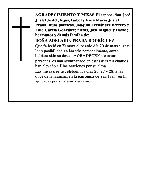 DOÑA ADELAIDA PRADA RODRÍGUEZ