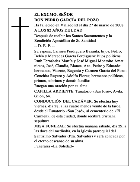DON PEDRO GARCÍA DEL POZO