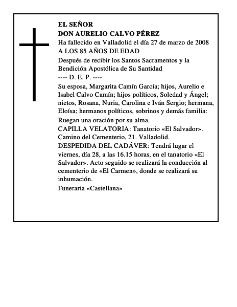 DON AURELIO CALVO PÉREZ