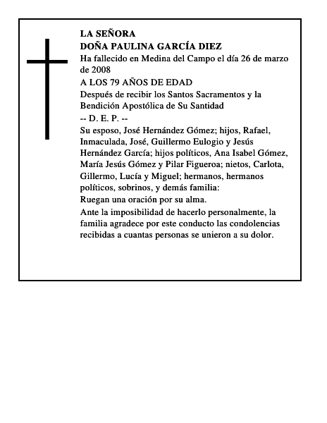 DOÑA PAULINA GARCÍA DIEZ