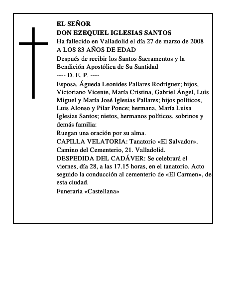 DON EZEQUIEL IGLESIAS SANTOS