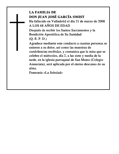 DON JUAN JOSÉ GARCÍA OMIST