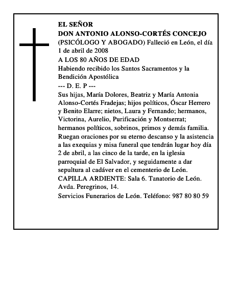 DON ANTONIO ALONSO-CORTÉS CONCEJO