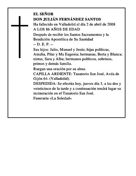 DON JULIÁN FERNÁNDEZ SANTOS