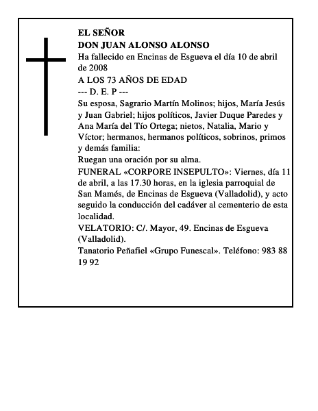 DON JUAN ALONSO ALONSO