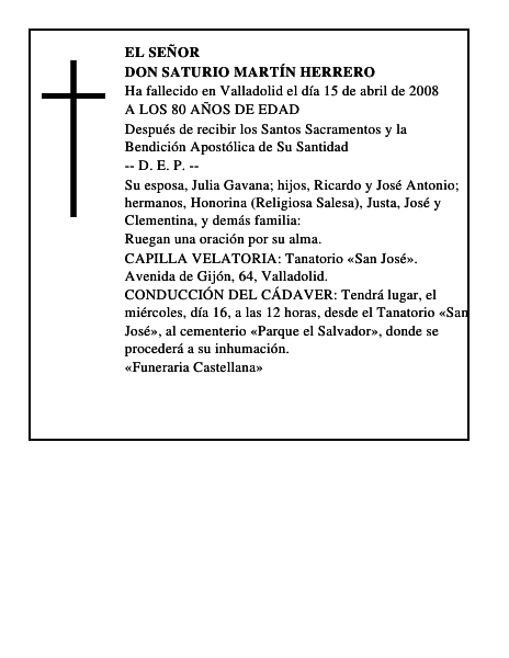 DON SATURIO MARTÍN HERRERO