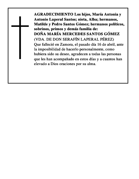 DOÑA MARÍA MERCEDES SANTOS GÓMEZ