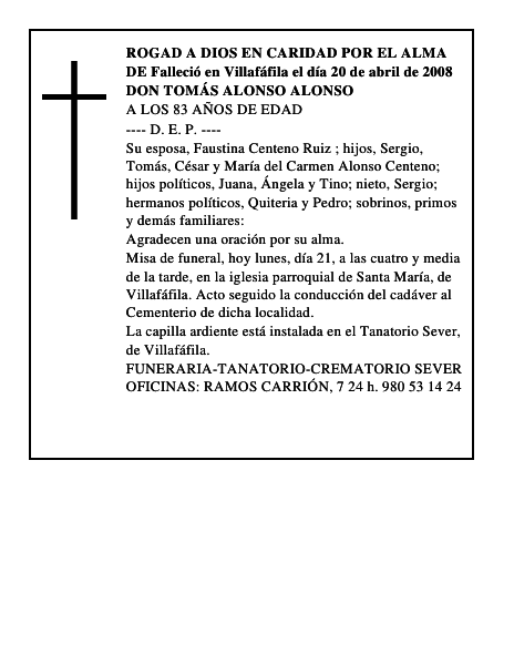 DON TOMÁS ALONSO ALONSO
