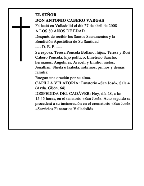 DON ANTONIO CABERO VARGAS