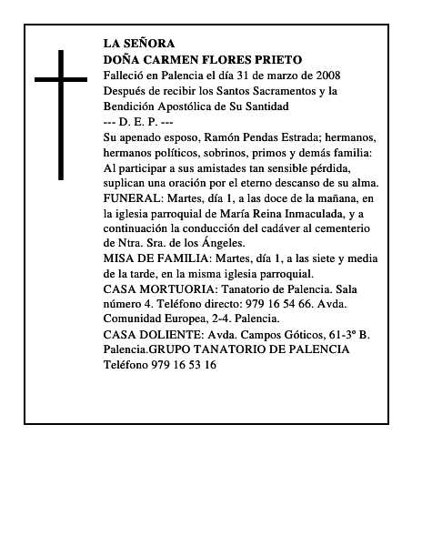 DOÑA CARMEN FLORES PRIETO