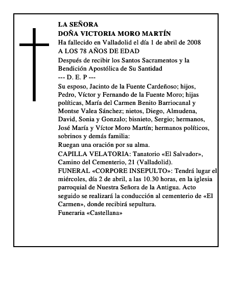 DOÑA VICTORIA MORO MARTÍN
