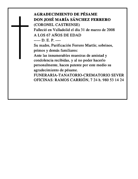 DON JOSÉ MARÍA SÁNCHEZ FERRERO